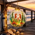 thumbnail image 2 of PLPPYFS Christmas Sea Themed Lighted Hanging Ornament Ball, Underwater Sea Animal Printed LED Glowing Bauble Design Holiday Hanging Decoration for Xmas Tree Window Home Party Gift, 2 of 6