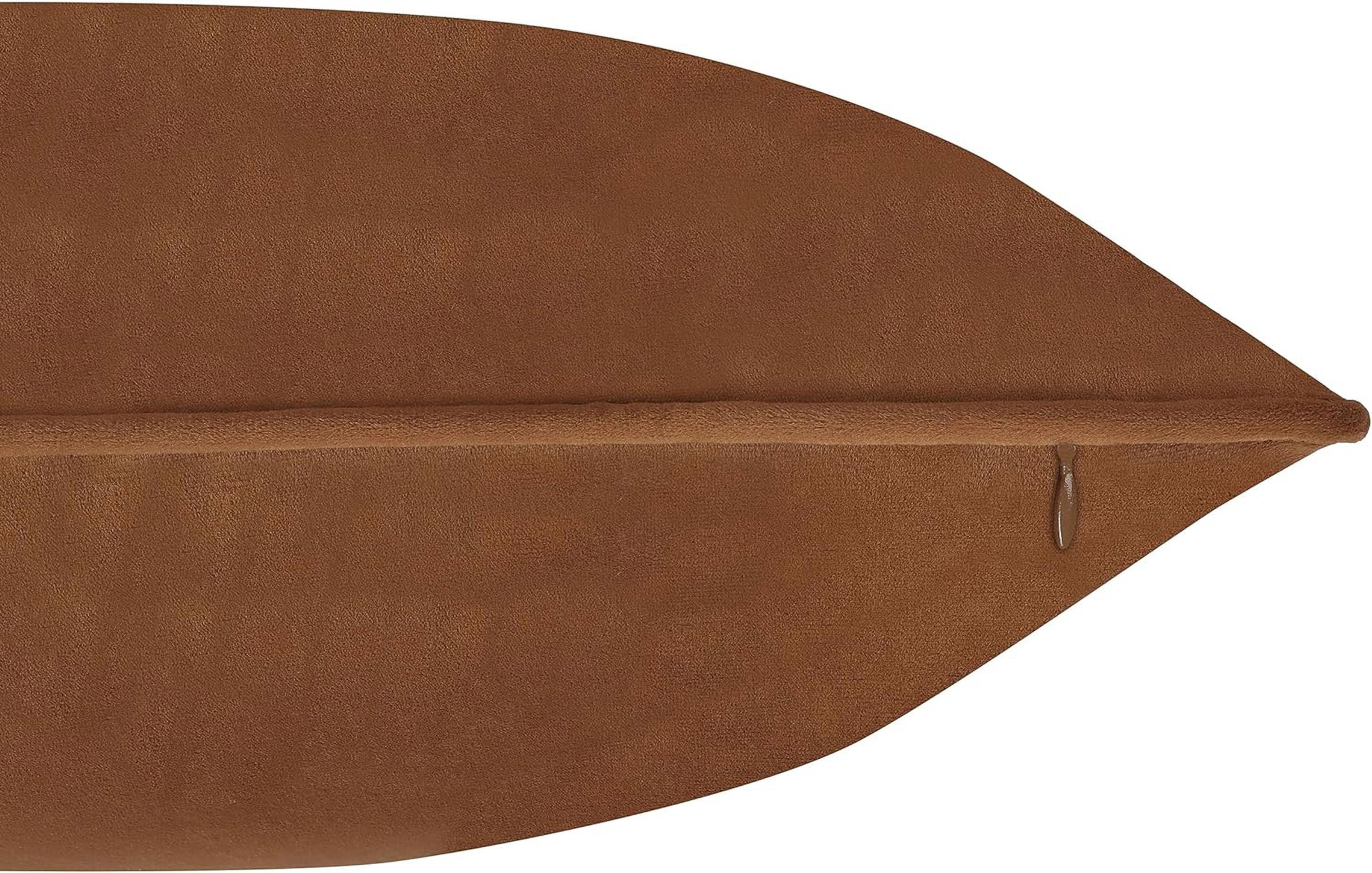 A1HC Set of 2 Luxurious Soft Velvet Throw Pillow Covers Only, 12"x20", Burnt Caramel, Decorative Cushion Covers with Hidden YKK Zipper for Sofa or Bed