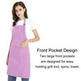 thumbnail image 2 of Toptie Cotton Canvas Adjustable Apron Chef Hat Set for Men and Women-light pink-XL, 2 of 7