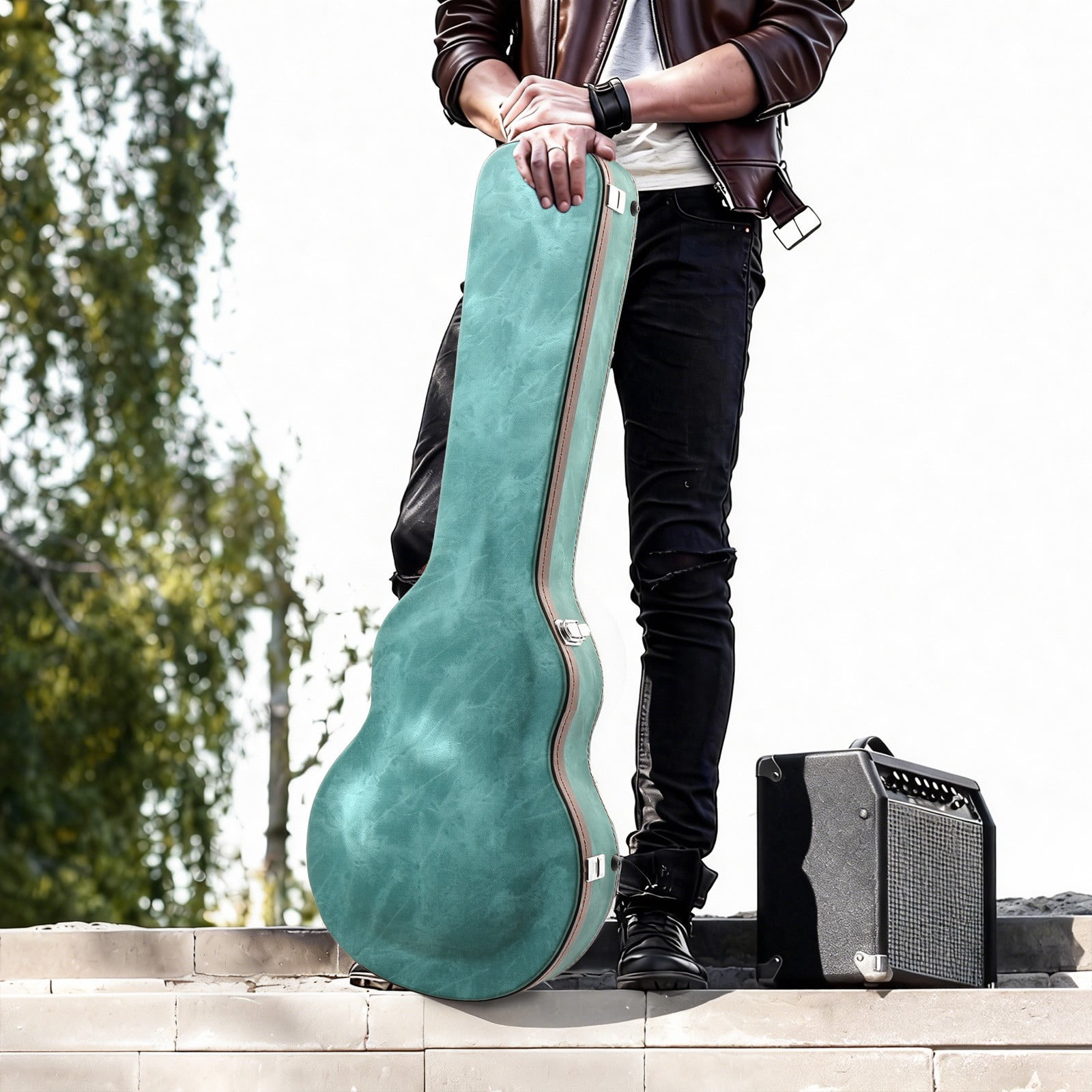 Electric Guitar Hard Case, Wooden Hard-Shell Waterproof  for KLP Electric Guitar