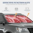 thumbnail image 3 of Kdxio Striped Meat Print 2-Piece Sun Shade Front Windshield - Foldable Car Front Window Sunshades for Most Sedans SUV Truck, 3 of 5
