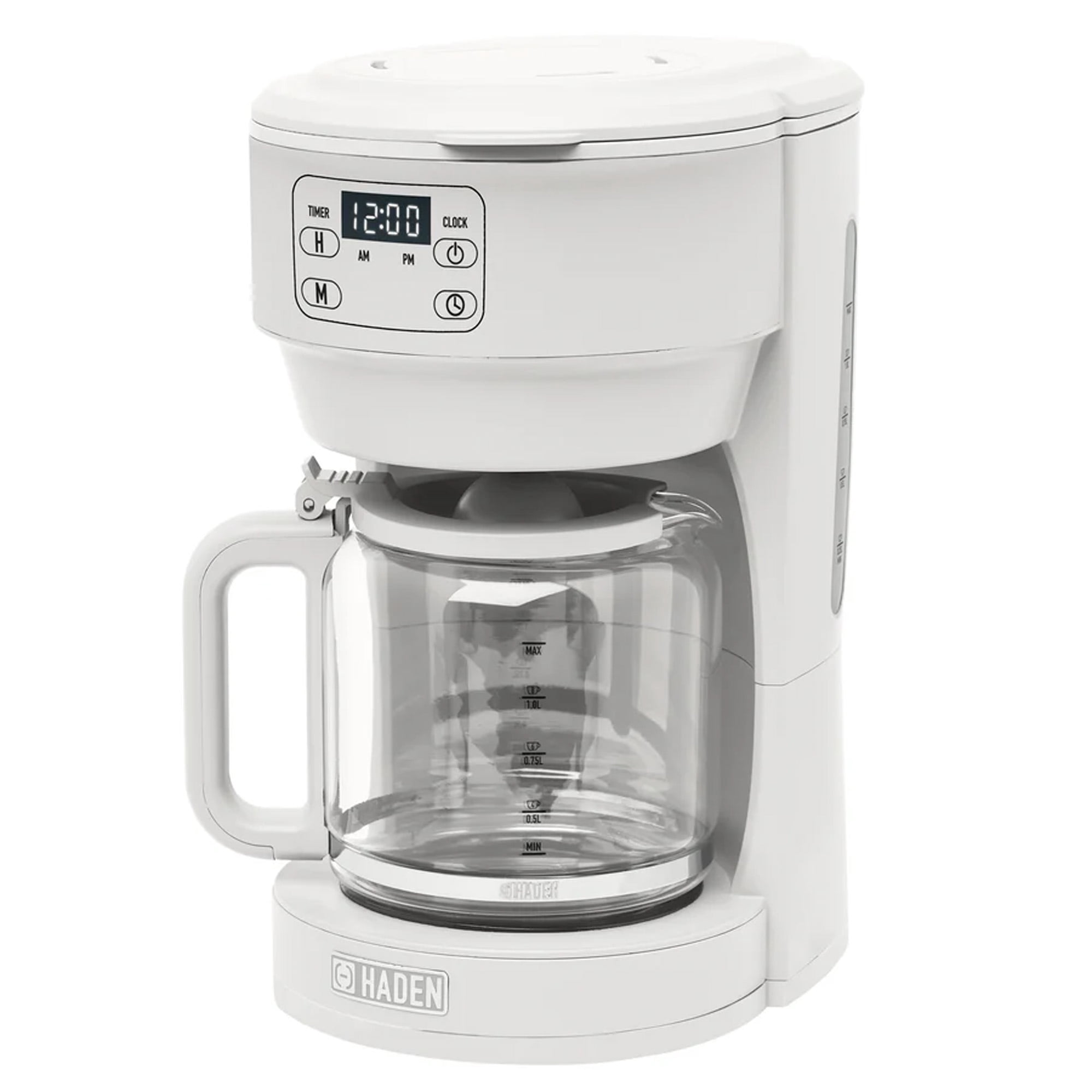 Open Box Haden Chelsea 10 Cup Drip Coffee Maker w/Glass Carafe, Ivory & Chrome