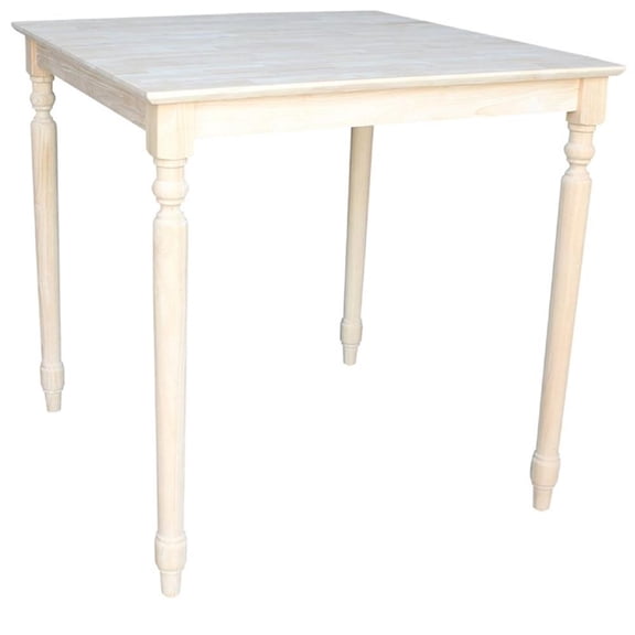 Solid Wood Top Table, Turned Legs