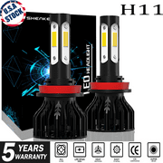 H11 H9 H8 LED Headlight Bulbs 55W 8000LM 6000K Cool White -Hi/Lo Beam/Fog Light Bulbs