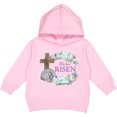 thumbnail image 2 of Inktastic Easter He Has Risen with Cross and Flowers Toddler Hoodie, 2 of 4