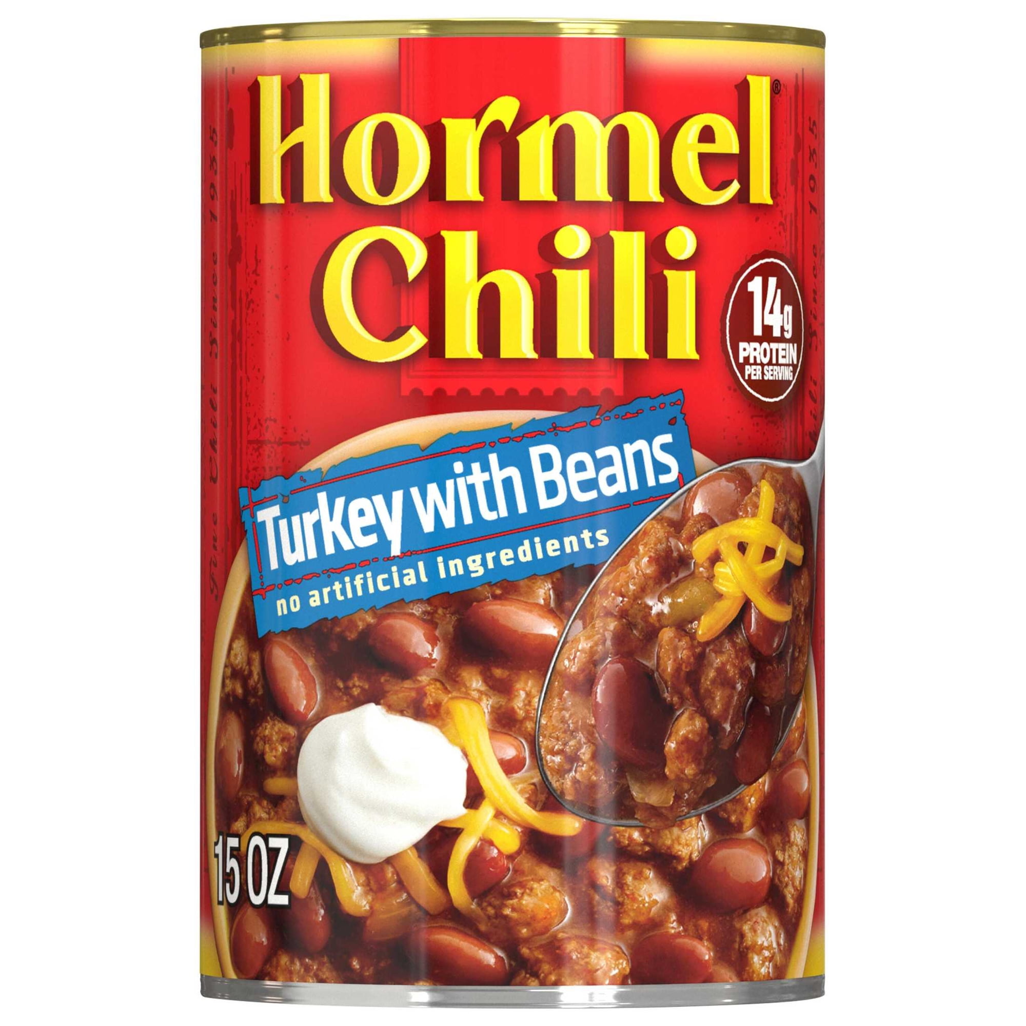 HORMEL Chili Turkey with Beans, Shelf-Stable, 15 oz Steel Can
