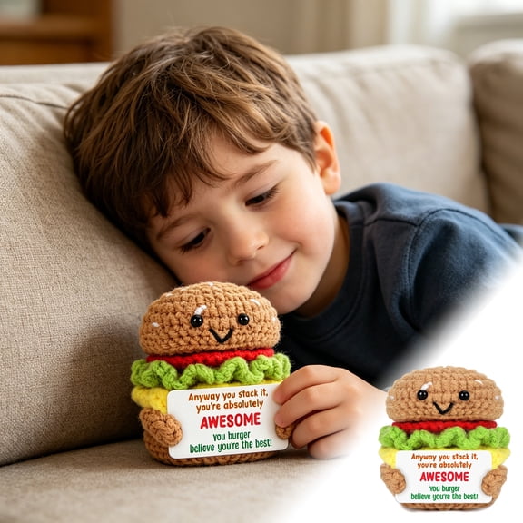 Plush Doll Hamburger Stuffed Toy Food Character Doll Kids Play Decor Holiday Gift Ornament Coffee - 8.5cm