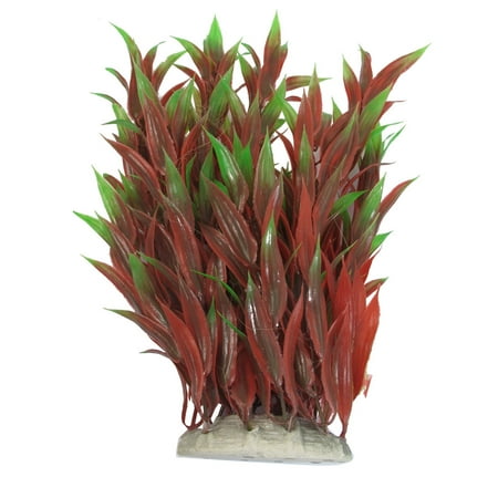 Unique Bargains Emulational Red Green Plastic Plants for Aquarium Fish