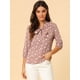 thumbnail image 2 of Día de San Patricio Blusa Con Cuello De Pajarita Y Puños Elásticos Con Hombros Descubiertos Y Lunares Para Mujer Rosa empolvado S, 2 of 6