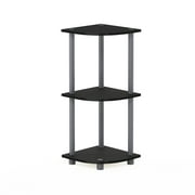 Furinno Turn-N-Tube 3-Tier Corner Display Rack Multipurpose Shelving Unit, Black/Grey