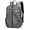 Grey, variant on School Starts Season Fashion Women Men Student Zipper Solid Color School Bag Nylon Water Proof Backpack USB Rechargeable Laptop Bag