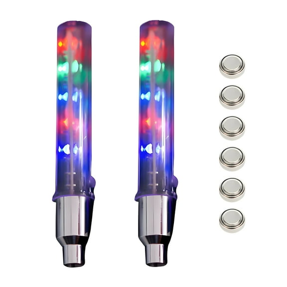 GJX 2 Pcs Bike Rim Lights For Wheel,Manual Control for Customization Bike Wheel Lights,5 Colorful LED Bicycle Tire Valve Stem Lights