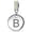 Silver-B, variant on Womens Initial Alphabet Bead Charm Yellow Crystal Accent Dangle for European Bracelet