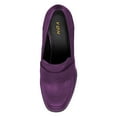 thumbnail image 3 of YDN Women Dressy Loafers Pumps Square Closed Toe Slip On Wedge High Heels Shoes Shopping Daily Wear Size 5 Purple, 3 of 4