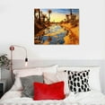 thumbnail image 4 of COMIO Mexican Wall Art, Colorful  Desert With Saguaro Cactus Traditional Style Painting Canvas Print, Mexican Wall Decor Ready To Hang, 4 of 4