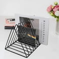 thumbnail image 4 of Magazine Rack Desk Organizer, Trianu Triangle Book Holder File Holder for Desk Modern Office Organizer, Desk Folder Organizer, Desktop File Sorter, Black, 4 of 7