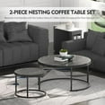 Set of 2 Round Coffee Tables Modern Accent Side End Table for Living