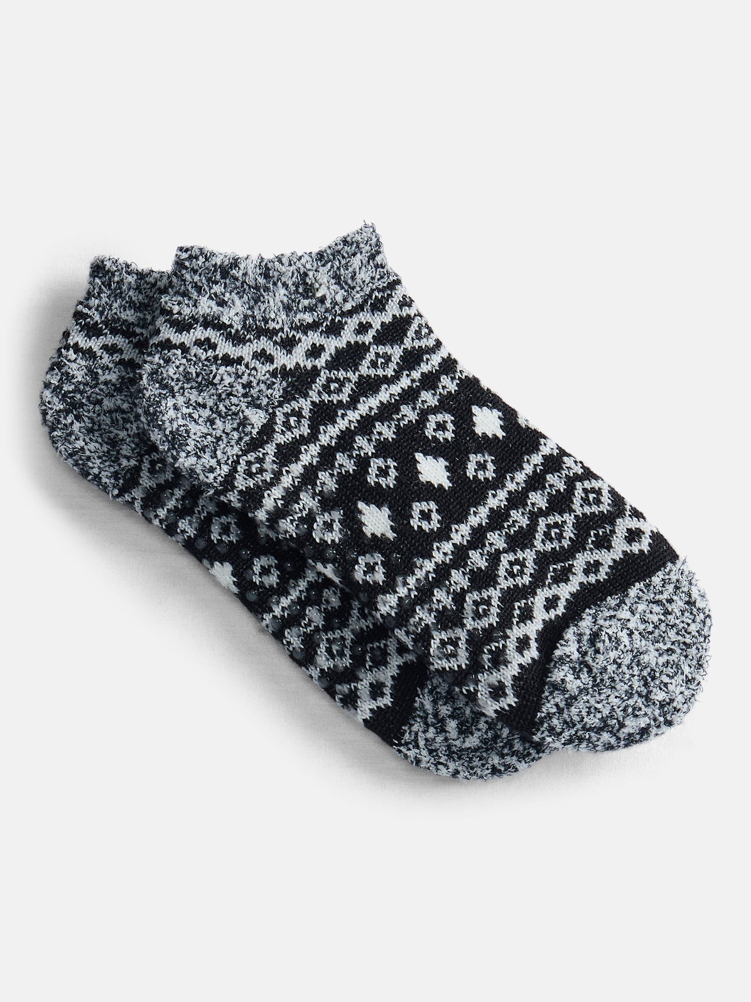 Joyspun Women's Double Layer Low Cut Lounge Socks, 3 Pack, Shoe Sizes 4-10