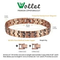 thumbnail image 3 of Magnetia Pure Copper Magnetic Bracelets for Men, 22CM 8.66inches, 3 of 4