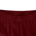 thumbnail image 3 of Women's Culottes Linen Wide Leg Pants Elastic Waist Casual Palazzo Trousers Women Linen Pants Color Red Size M, 3 of 8
