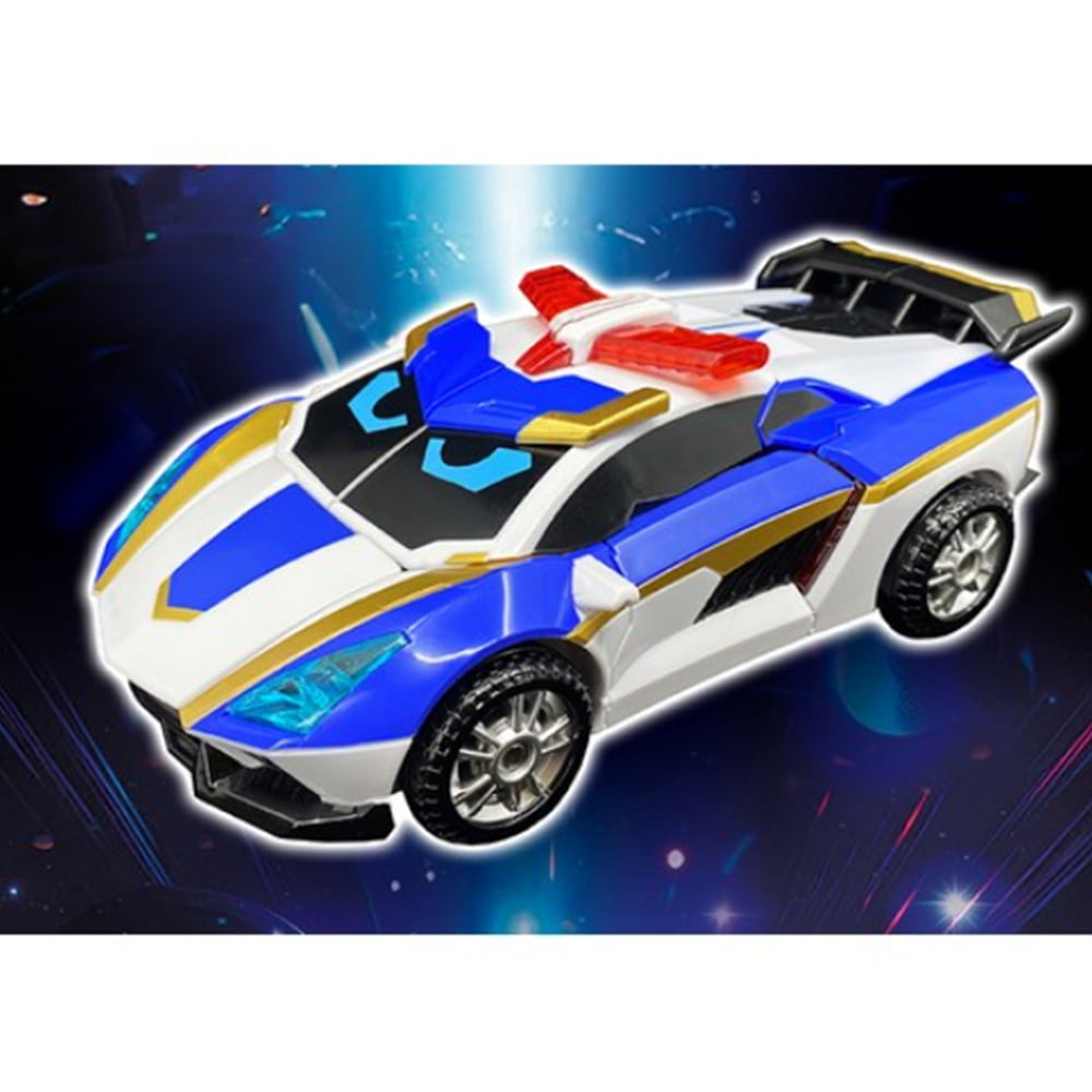 Metal Cardbot S BluecopS Transforming Police Car Robot Toy with Card and Shield