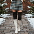 thumbnail image 3 of allydrew Cable Knit Over the Knee Thigh High Winter Boot Socks, Black, 3 of 4