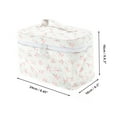 thumbnail image 2 of Unique Bargains 1 Pc Women Floral Large Square Makeup Bag for Travel Vacation White Polyester, 2 of 3