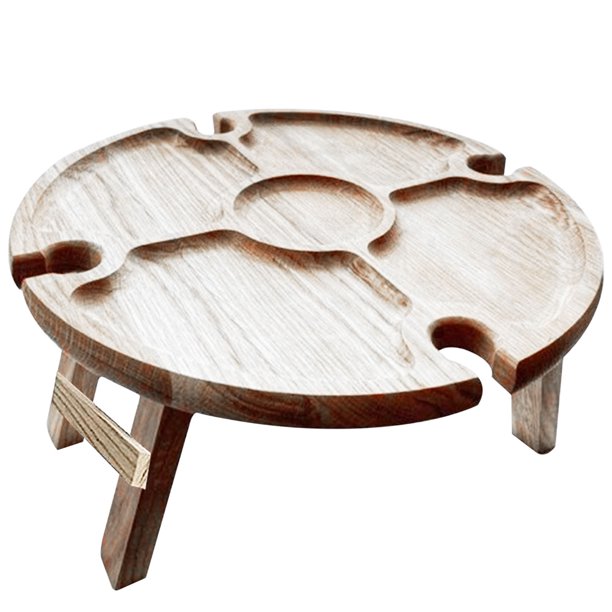 Mesa de pícnic de vino Mesa de aperitivos plegable con botella de vino y portavasos Likrtyny Deportes al aire libre Salida diaria Juego de fiesta