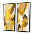 thumbnail image 3 of Designart "Retro Charm in Mustard Yellow Revival I" Abstract Liquid Ink Framed Wall Art Set Of 2 - Modern Yellow Gallery Wall Frame Set For Home Decor, 3 of 6