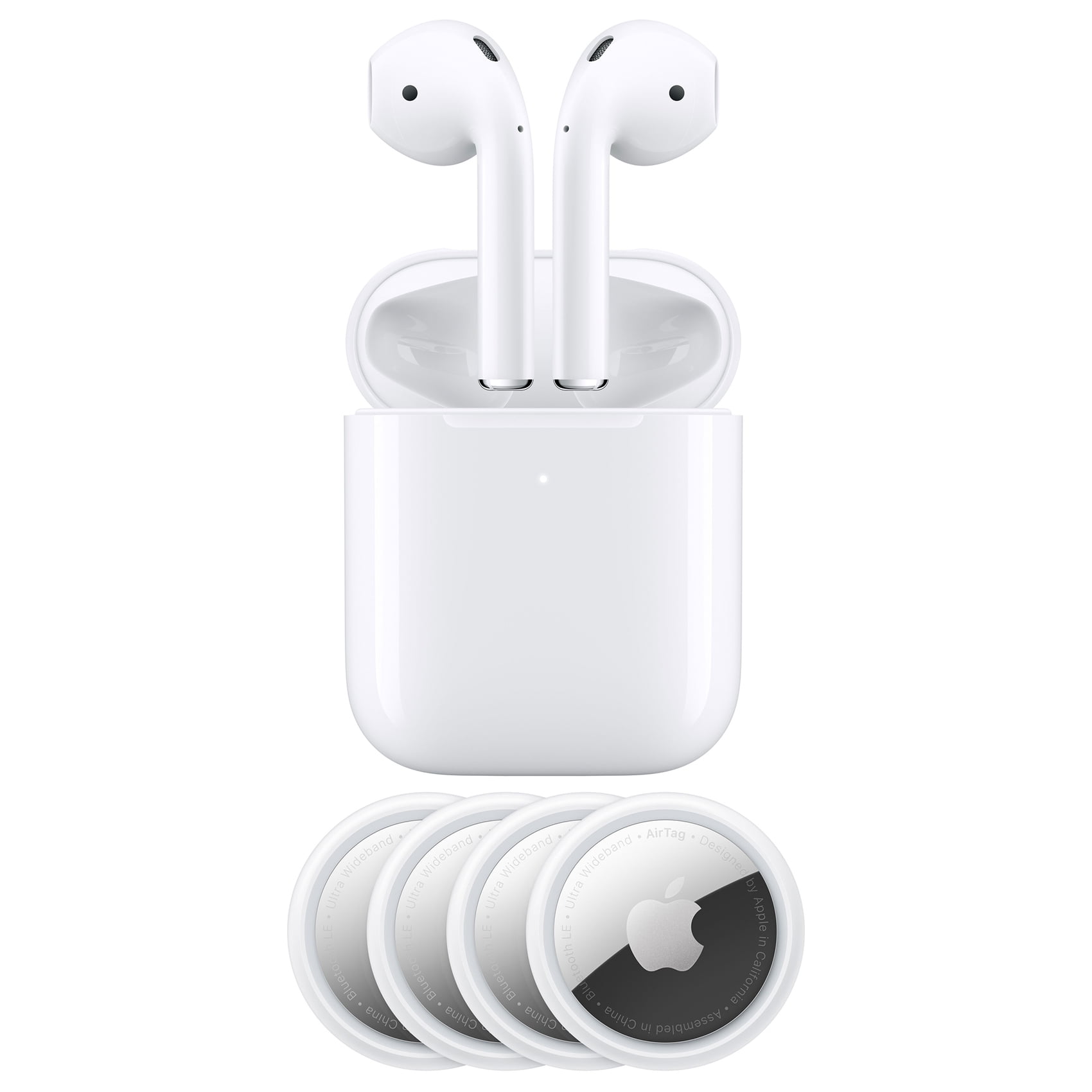 Apple Airpods 2nd with Charging Case 4 Pack Apple AirTag Bundle Walmart.com