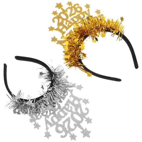 LOLIPPYY 4Pcs Glitter New Year Party Headbands Comfortable Fit Celebration Accessories