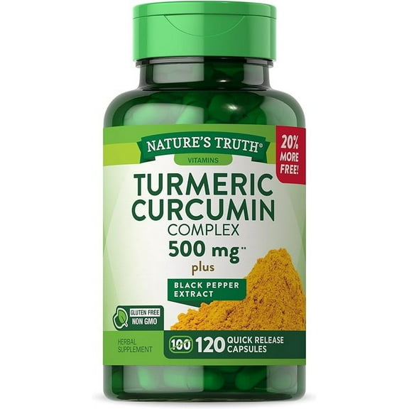 Nature's Truth Turmeric Curcumin Complex 500 mg Plus Black Pepper Extract, 120 Count