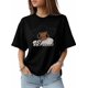 thumbnail image 5 of Camiseta de mujer, camisetas de manga corta, camisetas casuales, camisetas de mujer con aretes grandes y cuello redondo para mujer, 5 of 8