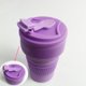 thumbnail image 5 of Paquete de 2 tazas de café plegables para viajes, tazas plegables de silicona reutilizables de 12 oz con tapa para acampar, 5 of 5