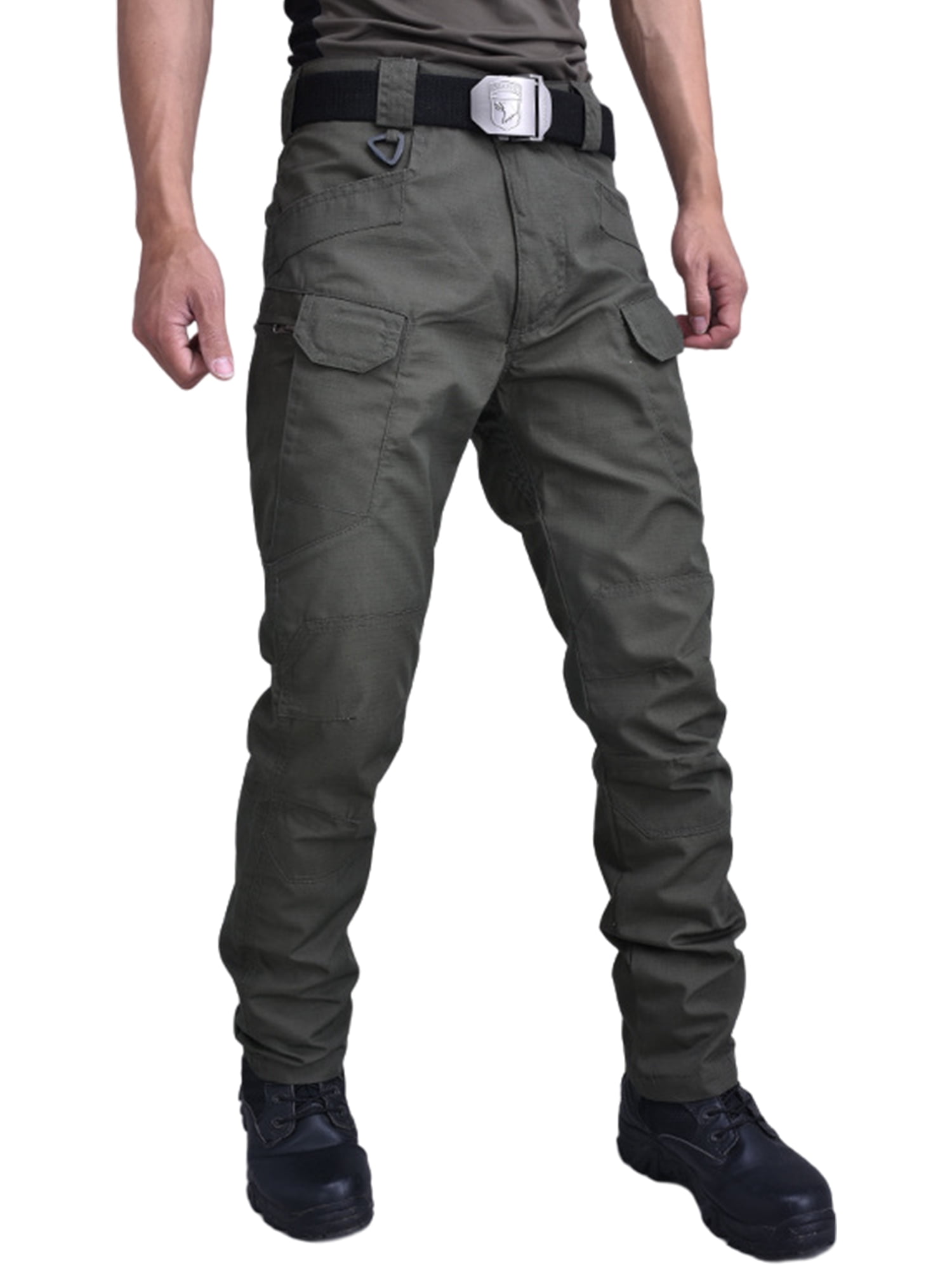 Outdoor Plus Size Pocket Trousers Yomiafy Mens Solid Color Loose Casual Pants 
