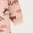thumbnail image 5 of BCSIOAOI Baby Romper,Cotton Long Sleeve Snap-Front Footed Deer Print Romper Pink 0-3 Months, 5 of 6