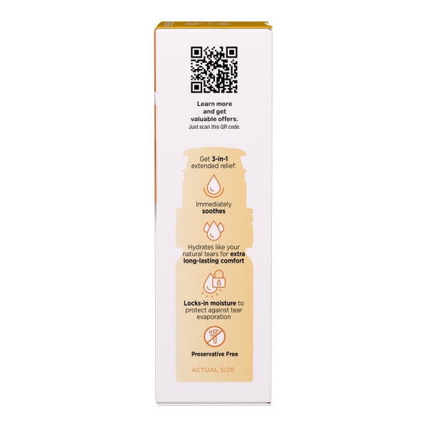 Blink Triple Care Preservative Free Lubricating Eye Drops - Clinically Proven 3-in-1 Relief for Dry Eyes with Hyaluronic Acid & Lipid Nano-Emulsion, Up to 10 Hours of relief