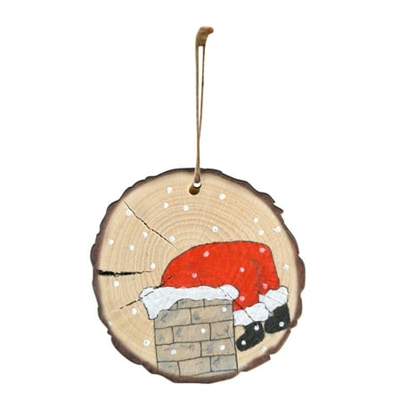 

LnjYIGJ Home Decor Lovely Christmas Round Wooden Hanging Animal Print Pendant Fall Decorations for Home