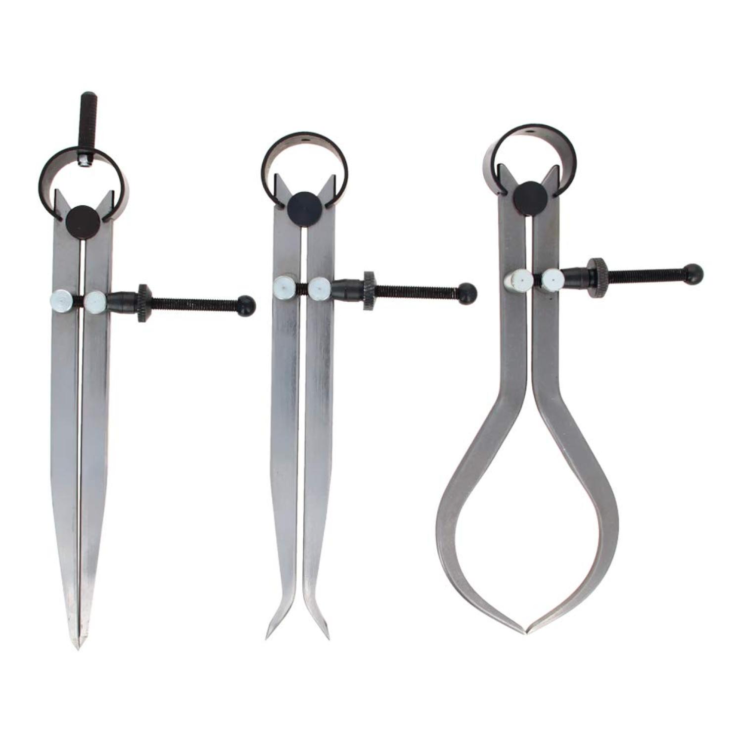 Bilot Spring Inside Outside Divider Caliper Set, 3 Piece 6" Quick