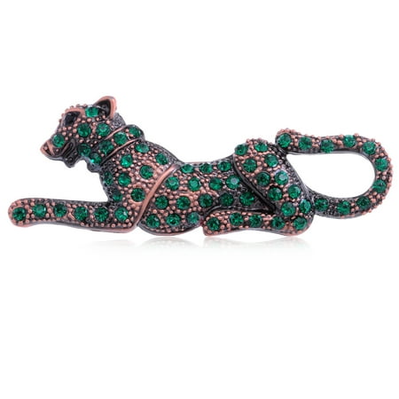 Leopard Cat Pin - ChicReproduct Fashion Crystal Green Leopard Pin Custom Brooch