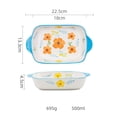 thumbnail image 2 of Cheese Baked Rice Baking Dish Ceramic Rectangular Hand-painted Flowers Home Microwave Oven Special Baking Baking Bowl, 2 of 4