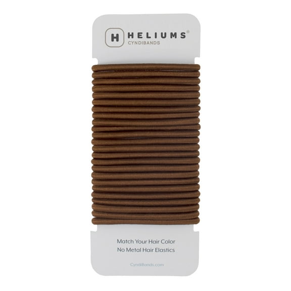 Cyndibands Elastic Hair Ties – Brown - No Damage 4mm Ponytail Holders for Women & Kids, 24-Pack Hair Elastics in Neutral Colors