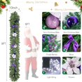 thumbnail image 6 of Nalone 9FT Pre-Decorated Christmas Garland with Lights, Battery Operated Outdoor Christmas Garland for Mantel, 180 Frosted Multi Tips Pine Needles, Timer Christmas Decorations for Table (Purple), 6 of 7