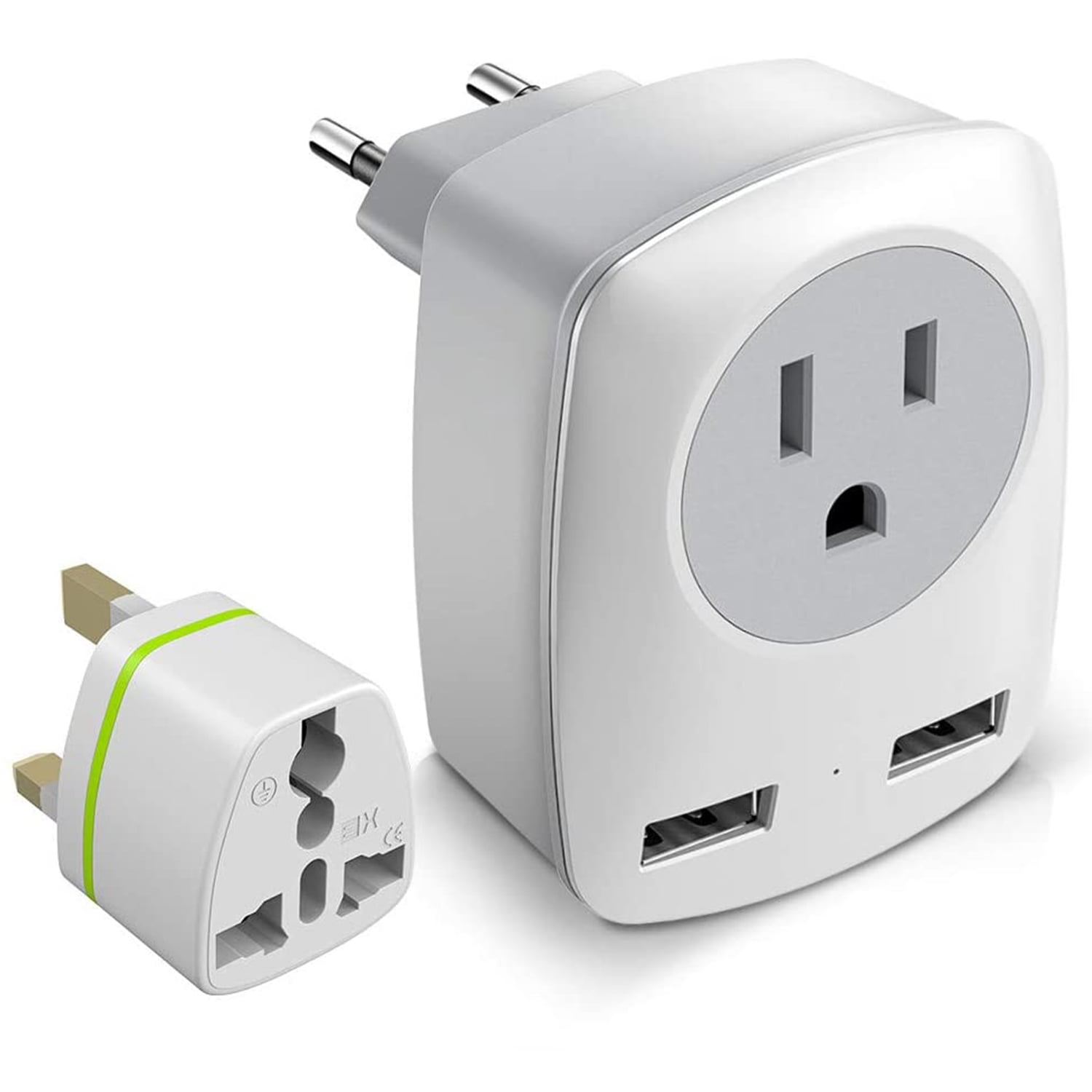 DOMETOUR European Travel Plug Adapter The US To Europe UK Power 