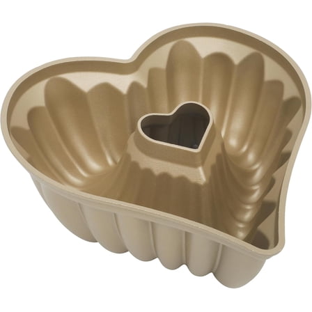 10.75" Heart‑Shaped Cake Mold, Cast Aluminum Nonstick Bundt Pan, Easy Release, Oven‑Safe to 450°F