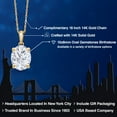 thumbnail image 2 of Gem Stone King 14K Yellow Gold White Moissanite Pendant Necklace | 3.00 Cttw | Gemstone Birthstone | Oval 10X8MM | Gold Necklace for Women | With 18 inch Gold Chain, 2 of 7