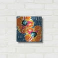 thumbnail image 3 of Luxe Metal Art 'Orange Poppies on Blue' by Linda Woods, Metal Wall Art, 12"x12", 3 of 9