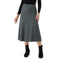 thumbnail image 1 of Faldas de punto acampanadas de mujer INSPIRE CHIC, con cintura alta elástica y tejido elástico, falda midi XL en gris oscuro, 1 of 6