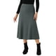 thumbnail image 1 of Faldas de punto acampanadas de mujer INSPIRE CHIC, con cintura alta elástica y tejido elástico, falda midi XL en gris oscuro, 1 of 6