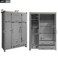 thumbnail image 4 of 67.9" Large Storage Wardrobe, Modern Wood Armoire Closet with Cabinet, 2 Hanging Rods, 2 Drawers, Freestanding 3 Doors Large Closet Storage Cabinet for Bedroom, Grey, 4 of 9